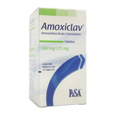 Amoxiclav 500/125mg Oral 15 Tabletas Amoxiclav 500/125mg Oral 15 Tabletas