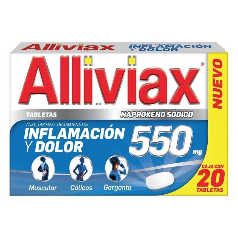 Alliviax 550mg oral 20 Tabletas Alliviax 550mg oral 20 Tabletas
