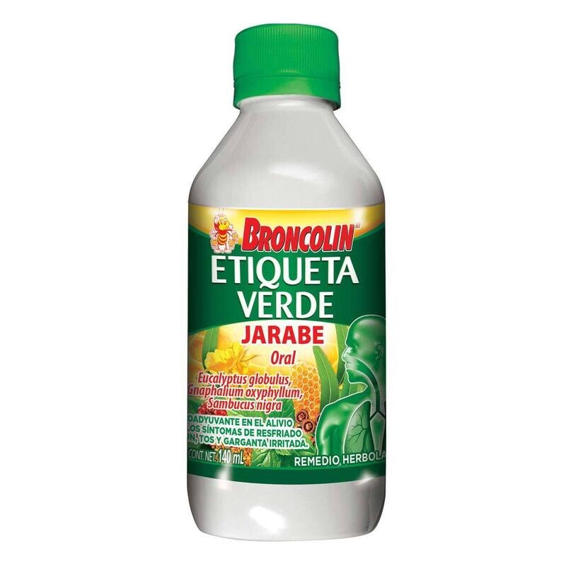 Broncolin Etiqueta Verde Jarabe oral 140mL Broncolin Etiqueta Verde Jarabe oral 140mL