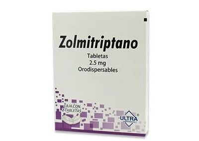 Zolmitriptano 2.5mg oral 2 Tabletas Orodispersables Zolmitriptano 2.5mg oral 2 Tabletas Orodispersables