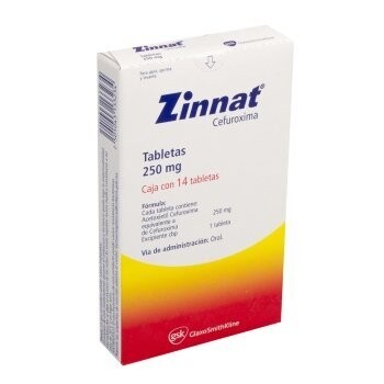 Zinnat  250mg oral 14 Tabletas