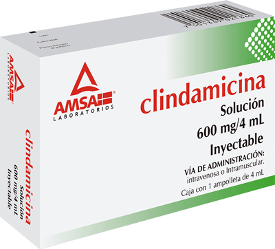 Clindamicina 600mg Solución Inyectable 1 Ampolleta 4mL Clindamicina 600mg Solución Inyectable 1 Ampolleta 4mL