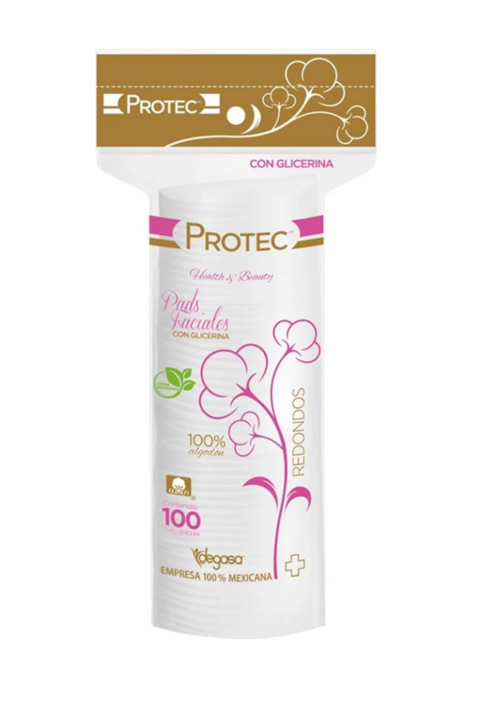 Pads Faciales con glicerina Protec 100pz Pads Faciales con glicerina Protec 100pz