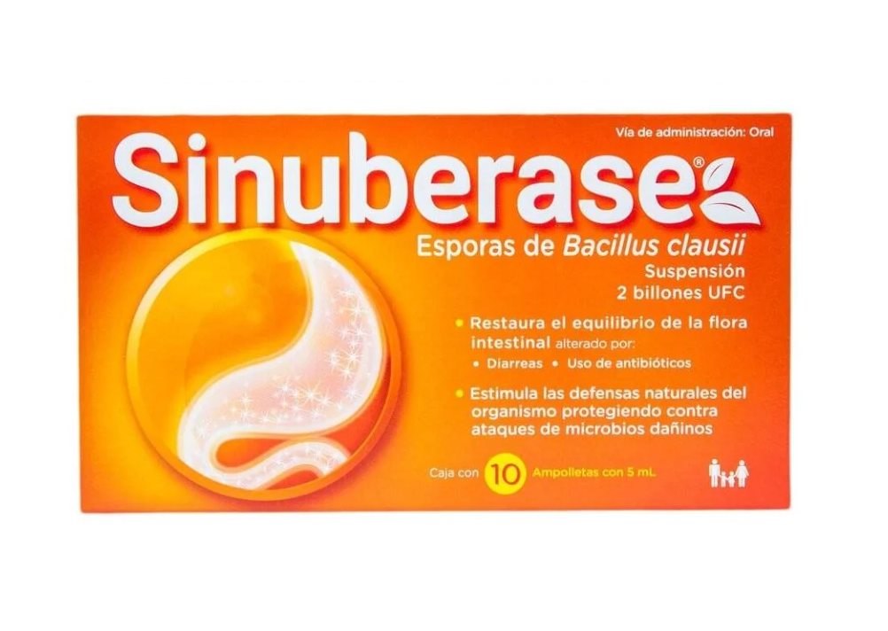 Sinuberase Suspensión oral 10 Ampolletas
