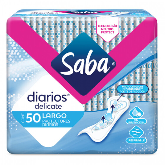 Saba delicate pantiprotectores diarios 50 piezas Saba delicate pantiprotectores diarios 50 piezas