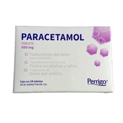 Paracetamol Oral 650mg 24 Tabletas