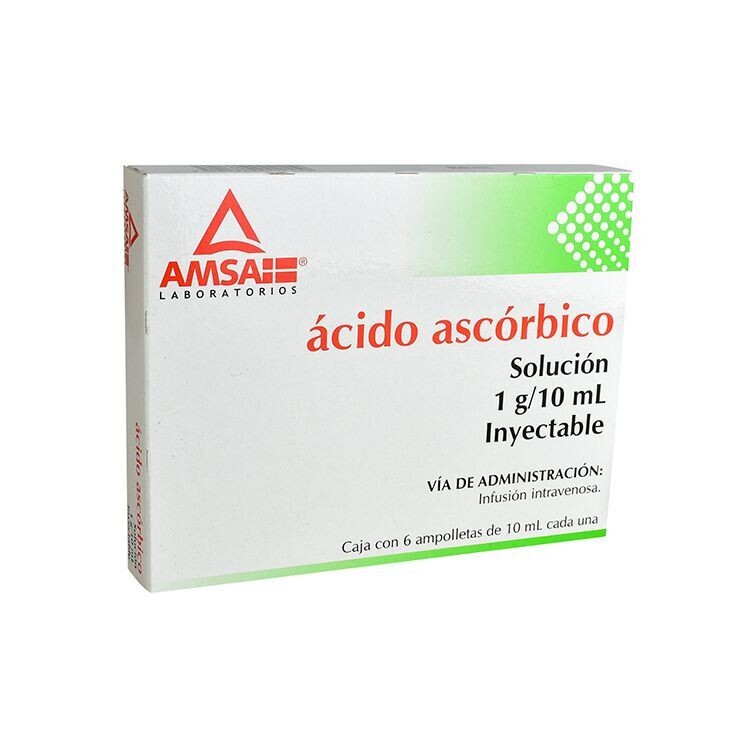 Acido ascorbico 1g Solución Inyectable 6 Ampolletas