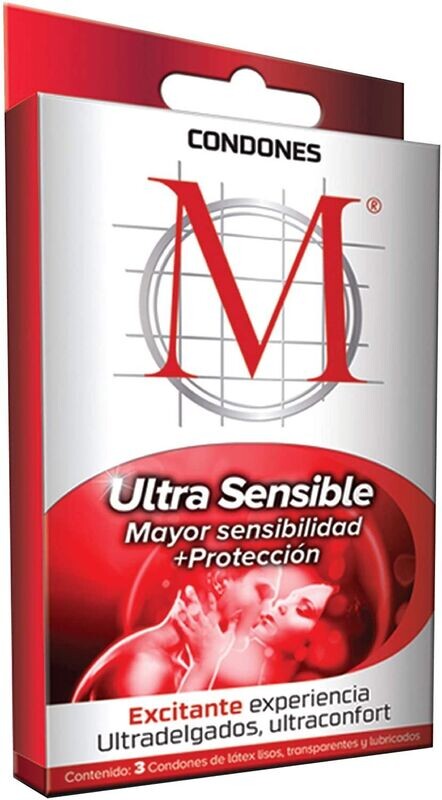 Condones M Ultra Sensibles 3 piezas Condones M Ultra Sensibles 3 piezas