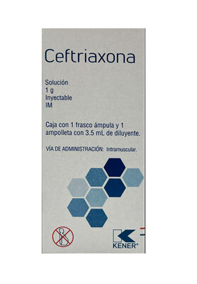 Ceftriaxona IM 1g Solución Inyectable