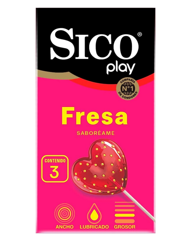Sico Play Fresa 3 condones Sico Play Fresa 3 condones