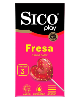 Sico Play Fresa 3 condones