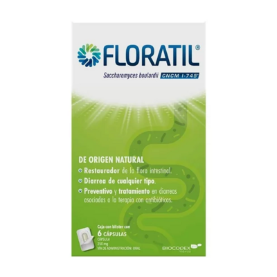 Floratil 250mg oral 6 capsulas
