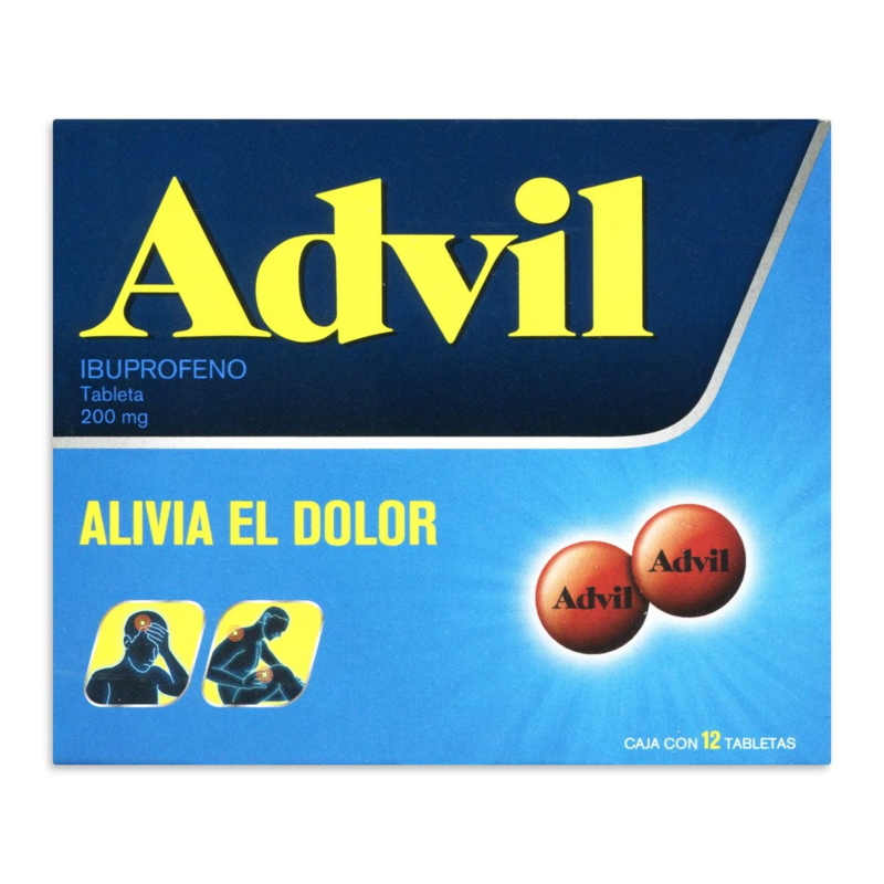 Advil 200mg oral 12 Tabletas Advil 200mg oral 12 Tabletas