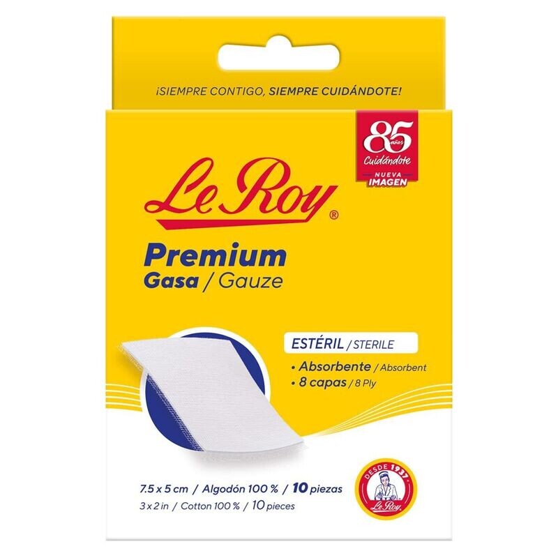 Gasa estéril 7.5cm 10 Sobres LeRoy Gasa estéril 7.5cm 10 Sobres LeRoy