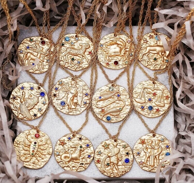 gold zodiac necklace