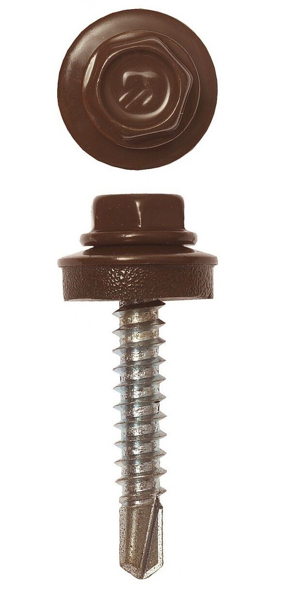 Саморез 4,8*35 мм шоколадно-коричневый, RAL 8017 - (200 шт./упак.)