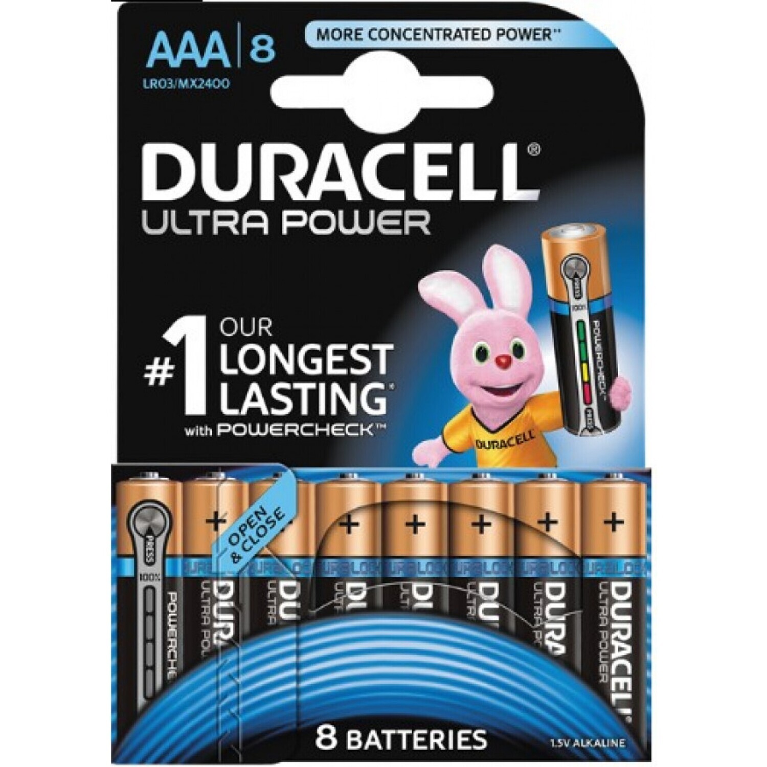 Элемент питания DURACELL AAA LR03 UltraРower, алкалиновые /8 шт./упак./