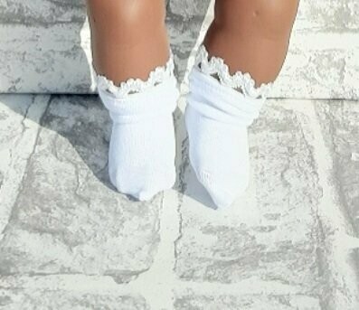 SOCKS with lace edge-Doll NOT included