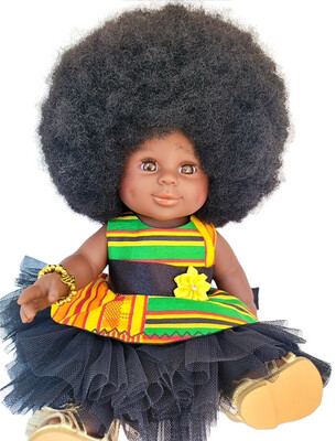 Afro Ruby in wax tulle dress