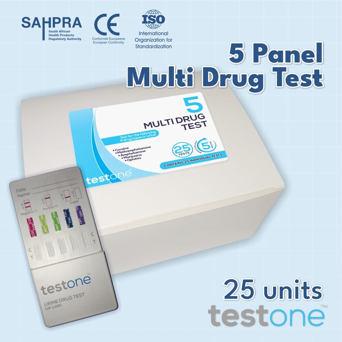 5 Panel Multi Drug Test - Test One Brand 25&#39;s