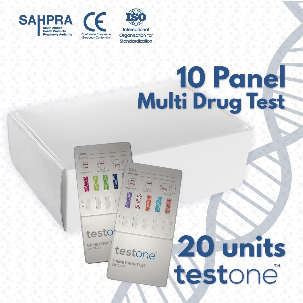 10 Panel Multi Drug &amp; Alcohol Test - Box of 20 -Test One Brand