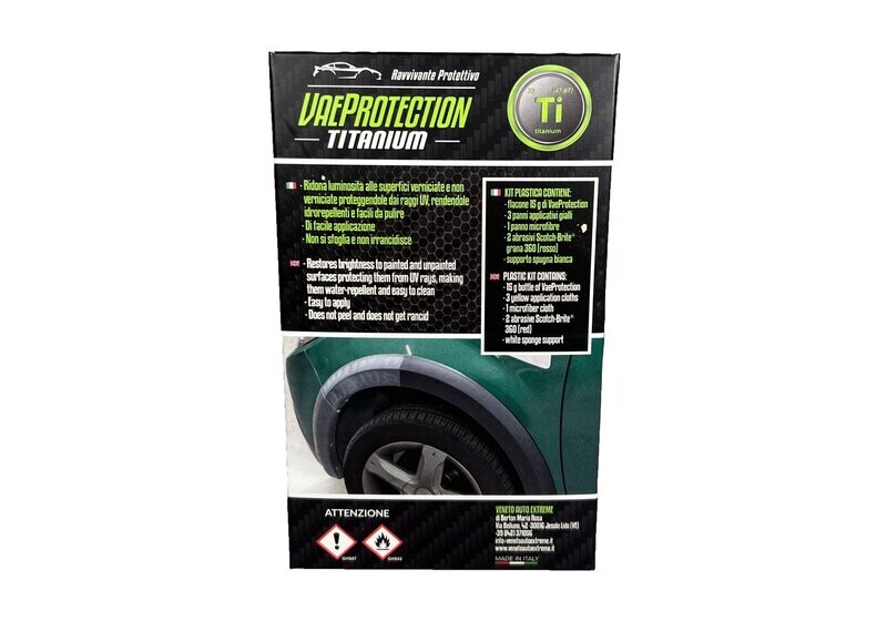 Kit rigenera Plastike VaeProtection Titanium Plus   Confezione da 20gr (alta resa prodotto sufficiente per le plastiche di un'auto)
