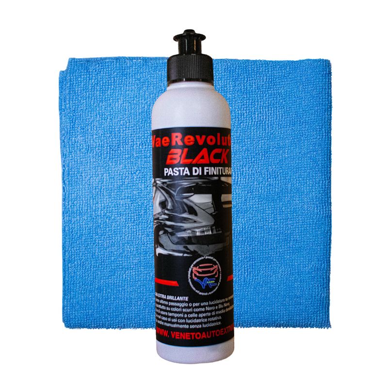 PASTA LUCIDATURA VaeRevolution Black 225 gr. Compreso Panno qualità senza cuciture taglio ultrasuoni cm 40x40 PASTA LUCIDATURA VaeRevolution Black 225 gr. Compreso Panno qualità senza cuciture taglio ultrasuoni cm 40x40