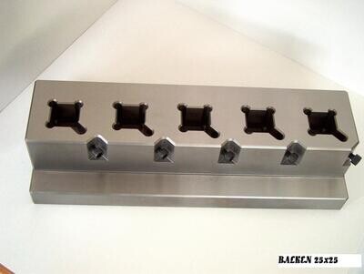 5X Vierkant-Balken 25mm jeweils mit Einlage
-Made in EU-