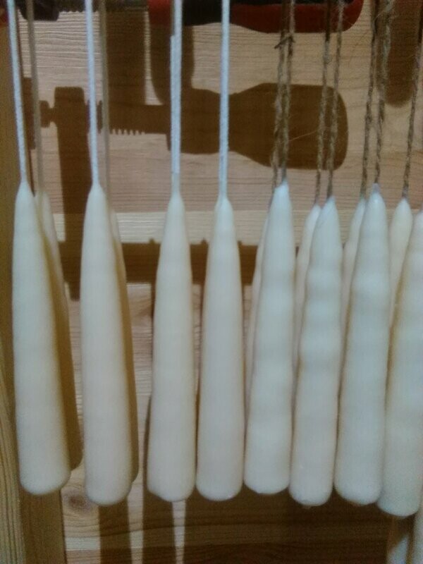 Half height Tallow Dinner Candles with Cotton Wick (pack of two)