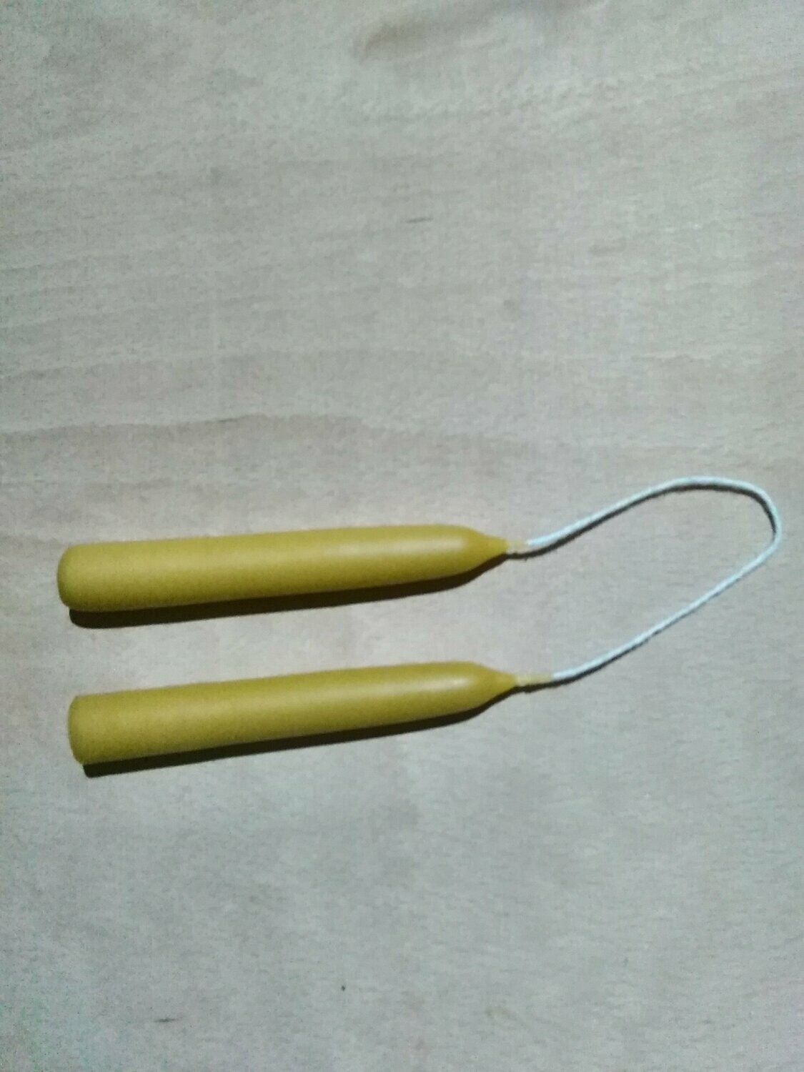 Half height Beeswax Dinner Candle Cotton Wick (pair)