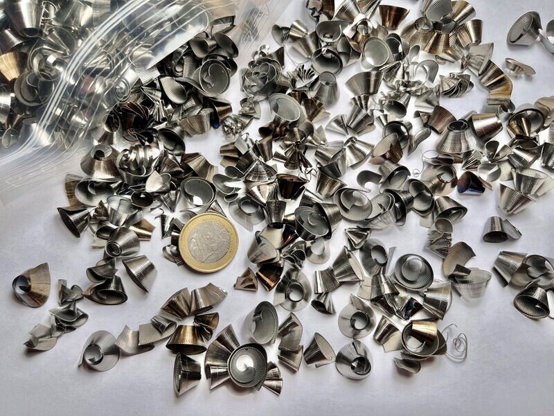 Stahl Späne, Spiralen silbrig, gereinigt, 0,5kg