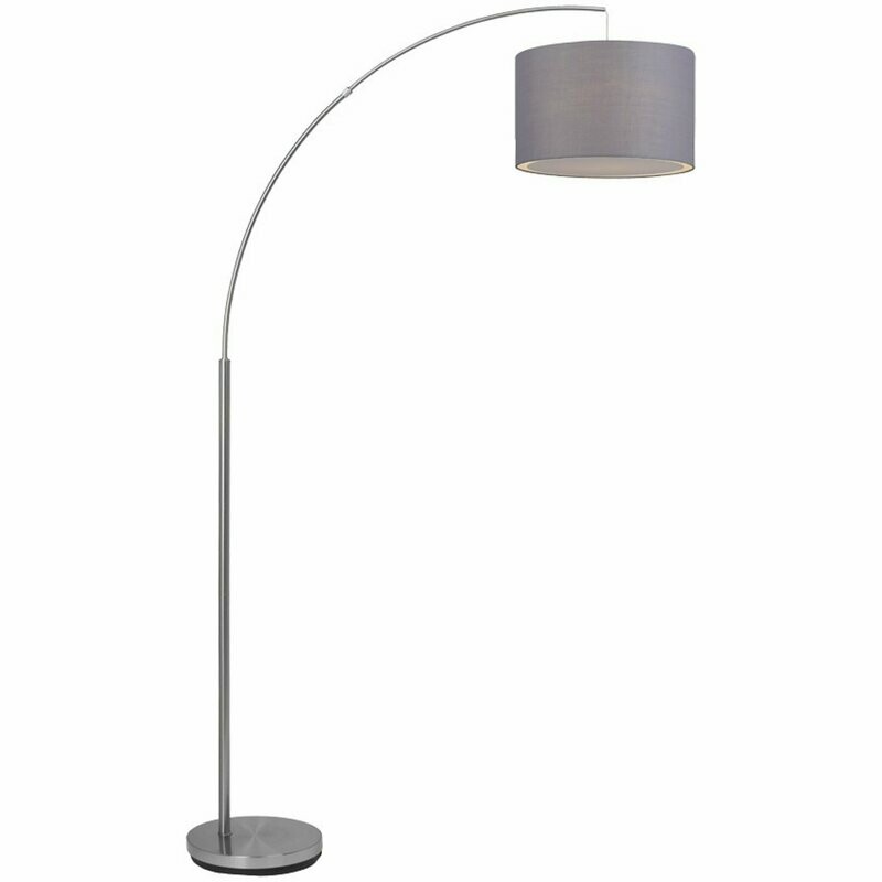 Standleuchte Stehlampe Edelstahl Schirm grau 1x E27 max.60W BRILLIANT Standleuchte Stehlampe Edelstahl Schirm grau 1x E27 max.60W BRILLIANT