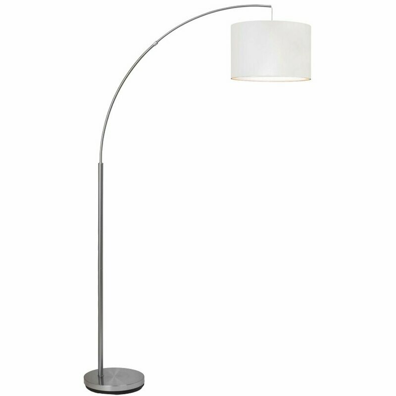 Standleuchte Stehlampe Edelstahl Schirm weiss 1x E27 max. 60W BRILLIANT Standleuchte Stehlampe Edelstahl Schirm weiss 1x E27 max. 60W BRILLIANT
