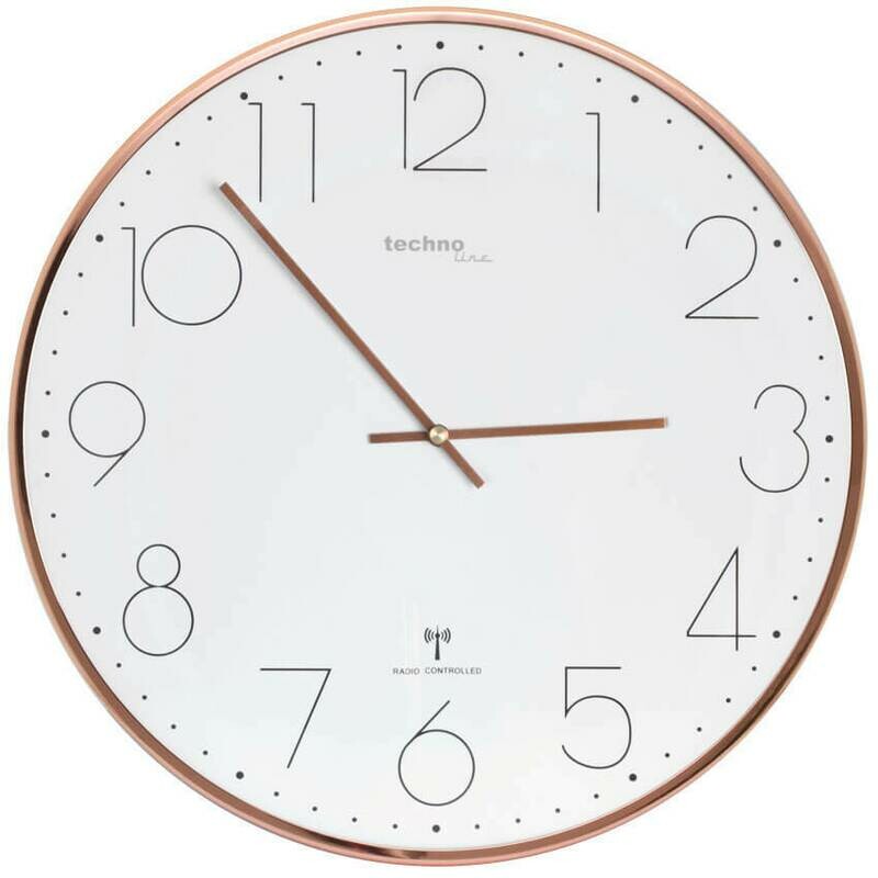 Wanduhr mit Funkuhrwerk rosegold Ø 35 cm TechnoTrade Wanduhr mit Funkuhrwerk rosegold Ø 35 cm TechnoTrade