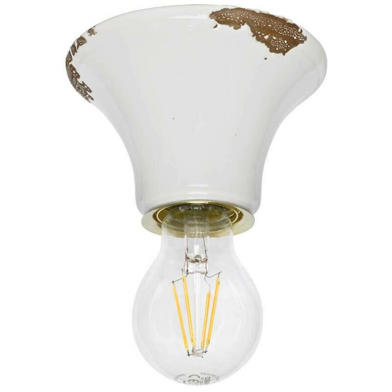 Deckenleuchte Deckenlampe Vintage Keramik weiss Messing max. 77W FERROLUCE Retro Deckenleuchte Deckenlampe Vintage Keramik weiss Messing max. 77W FERROLUCE Retro