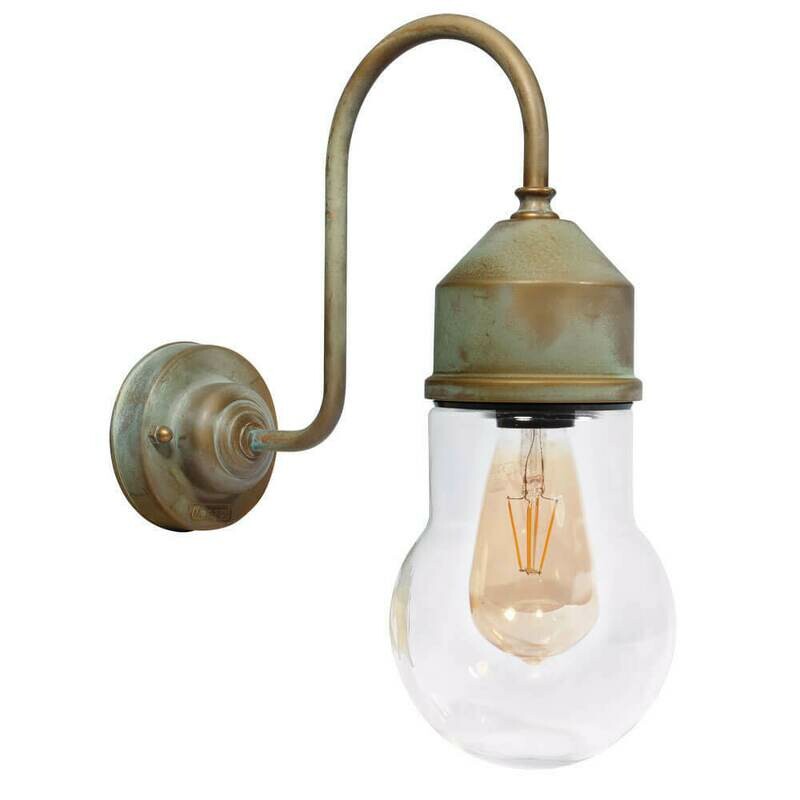 Wandleuchte Wandlampe Altmessing patiniert Messing Glas klar IP44 MORETTI LUCE Wandleuchte Wandlampe Altmessing patiniert Messing Glas klar IP44 MORETTI LUCE
