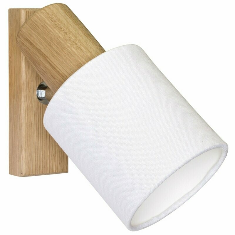 Wandleuchte Spot 1-flammig Holz Eiche Textilschirm Fassung E27 Spotlight Wandleuchte Spot 1-flammig Holz Eiche Textilschirm Fassung E27 Spotlight