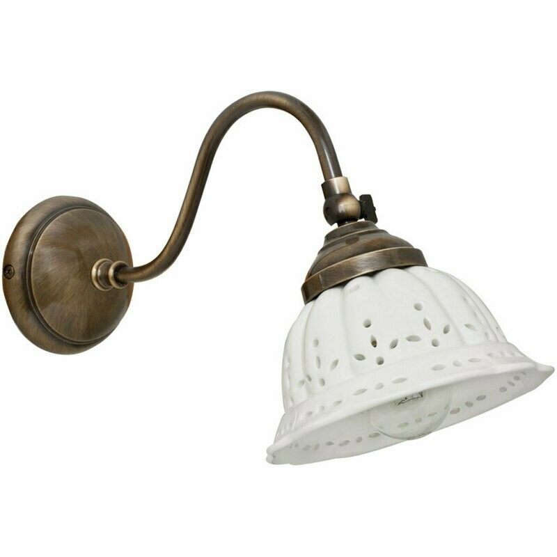 Wandleuchte 1 flammig Keramik weiss Altmessing CERAMICHE BORSO Wandleuchte 1 flammig Keramik weiss Altmessing CERAMICHE BORSO
