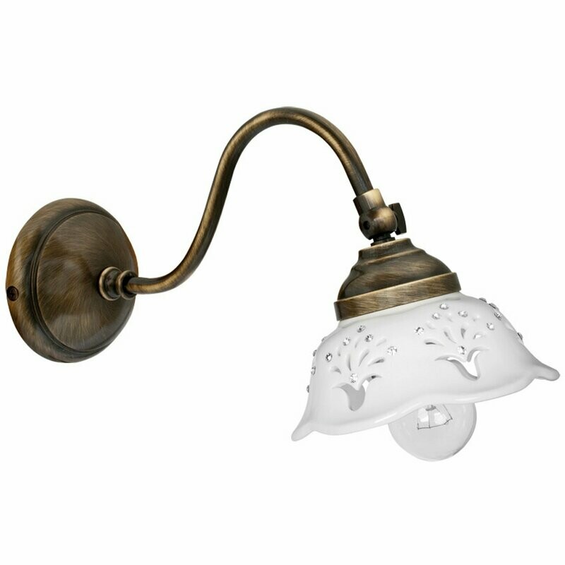 Wandleuchte Wandlampe Keramik weiss Glitzer 1x E14 max.40W CERAMICHE BORSO Wandleuchte Wandlampe Keramik weiss Glitzer 1x E14 max.40W CERAMICHE BORSO