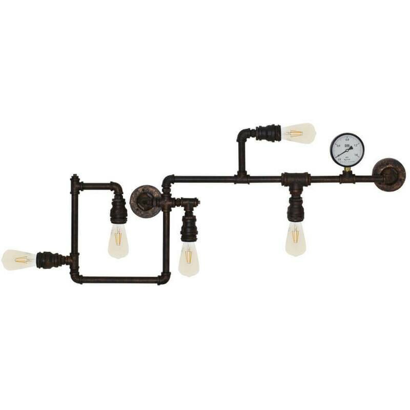 Wandleuchte Wandlampe AMARCORD Vintage Wasserleitung 5 flammig max. 60W LUTEC Wandleuchte Wandlampe AMARCORD Vintage Wasserleitung 5 flammig max. 60W LUTEC