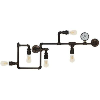 Wandleuchte Wandlampe AMARCORD Vintage Wasserleitung 5 flammig max. 60W LUTEC