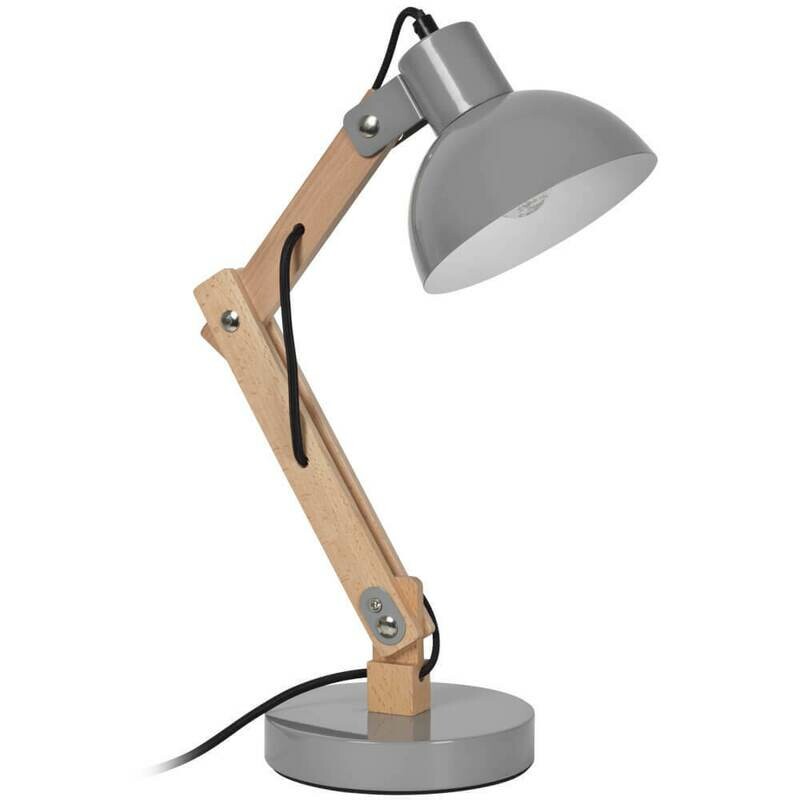 Schreibtischleuchte Schreibtischlampe Tongariro Holz grau E27 max. 40W Globo Schreibtischleuchte Schreibtischlampe Tongariro Holz grau E27 max. 40W Globo