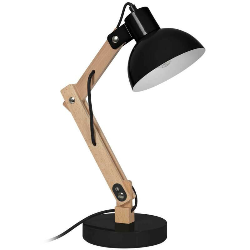 Schreibtischleuchte Schreibtischlampe Tongariro Holz schwarz E27 max. 40W Globo Schreibtischleuchte Schreibtischlampe Tongariro Holz schwarz E27 max. 40W Globo