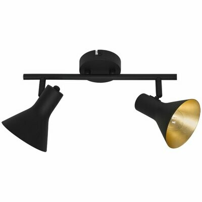 Schiene NINA Strahlerbalken Spot zweiflammig 2x E14 max.40W schwarz gold REALITY Schiene NINA Strahlerbalken Spot zweiflammig 2x E14 max.40W schwarz gold REALITY
