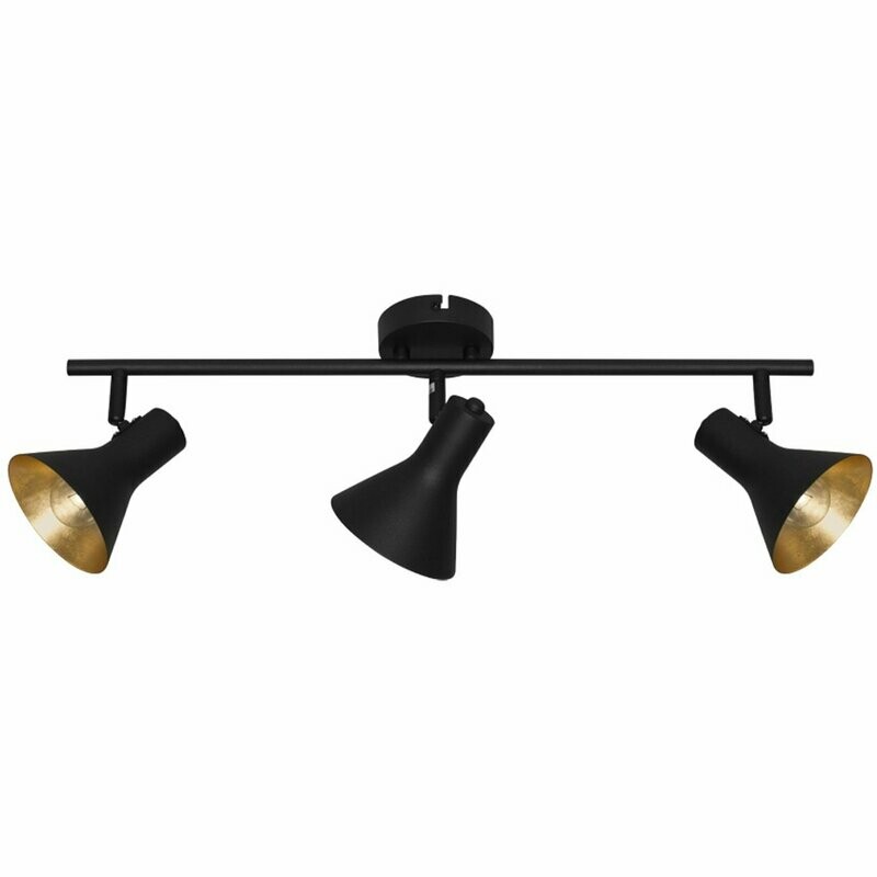 Schiene NINA Strahlerbalken Spot dreiflammig 3x E14 max.40W schwarz gold REALITY Schiene NINA Strahlerbalken Spot dreiflammig 3x E14 max.40W schwarz gold REALITY