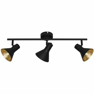 Schiene NINA Strahlerbalken Spot dreiflammig 3x E14 max.40W schwarz gold REALITY Schiene NINA Strahlerbalken Spot dreiflammig 3x E14 max.40W schwarz gold REALITY