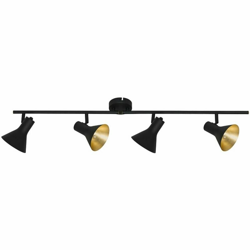 Schiene NINA Strahlerbalken Spot vierflammig 4x E14 max.40W schwarz gold REALITY Schiene NINA Strahlerbalken Spot vierflammig 4x E14 max.40W schwarz gold REALITY