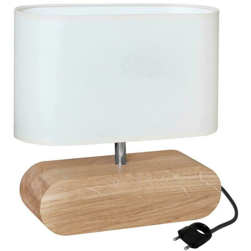 Tischleuchte Tischlampe MARINNA Holz Eiche Stoffschirm weiss max. 25W SPOTlight Tischleuchte Tischlampe MARINNA Holz Eiche Stoffschirm weiss max. 25W SPOTlight
