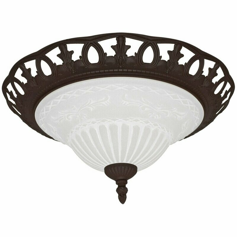 Deckenleuchte Deckenlampe 2x E27 max.60W Metall rostfarben und Glaskuppel opal Deckenleuchte Deckenlampe 2x E27 max.60W Metall rostfarben und Glaskuppel opal