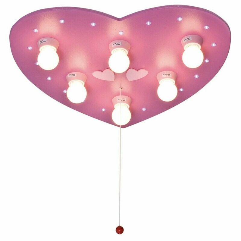 Deckenleuchte Deckenlampe Kinderzimmer Herz 6x Fassung E14 und LED ELOBRA Deckenleuchte Deckenlampe Kinderzimmer Herz 6x Fassung E14 und LED ELOBRA